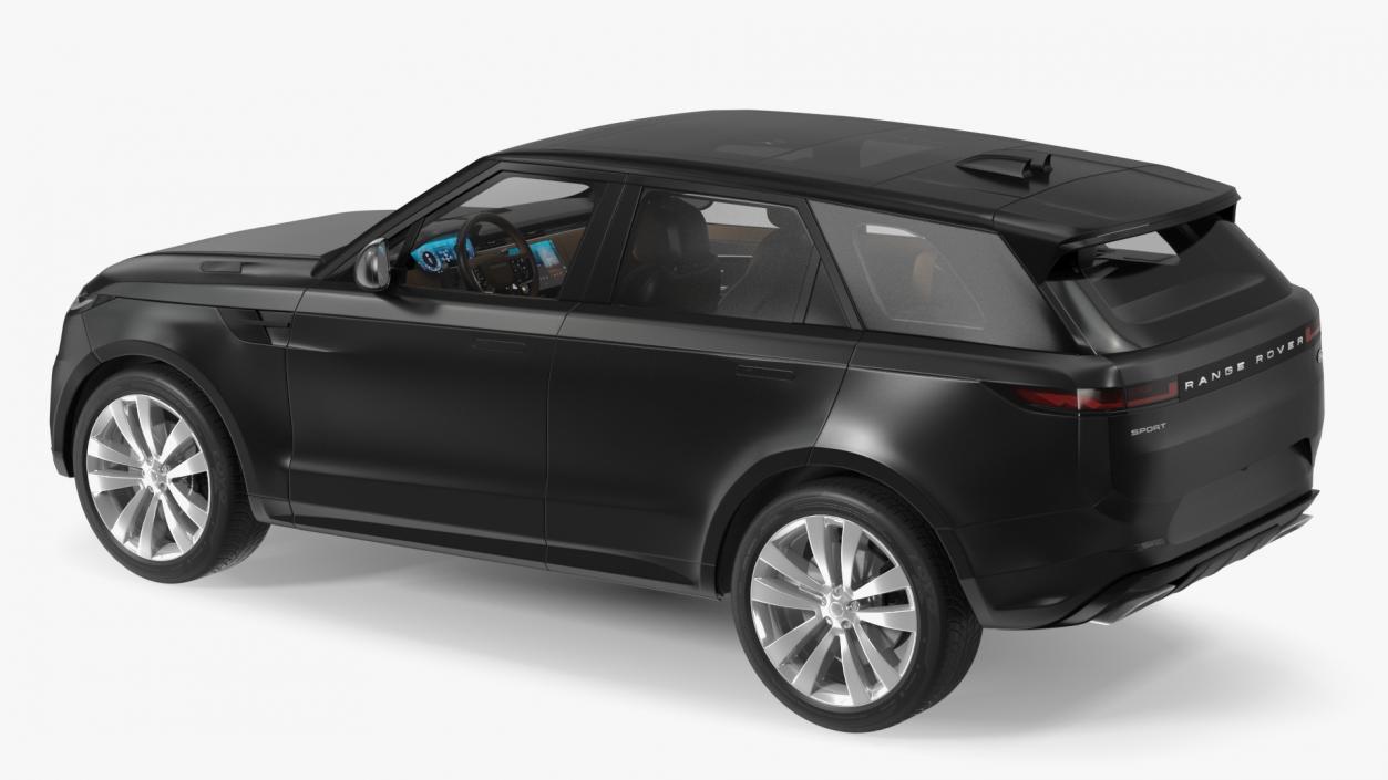 3D model Black Range Rover Sport 2023 Rigged