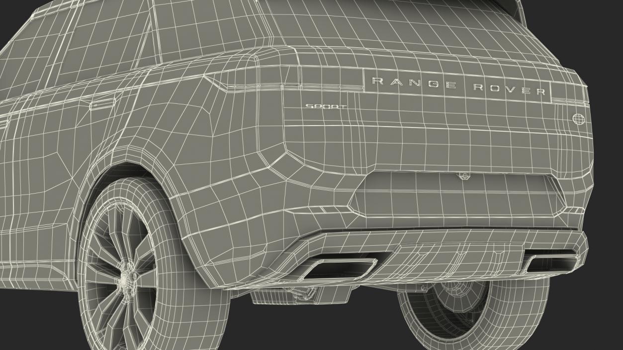 3D model Black Range Rover Sport 2023 Rigged