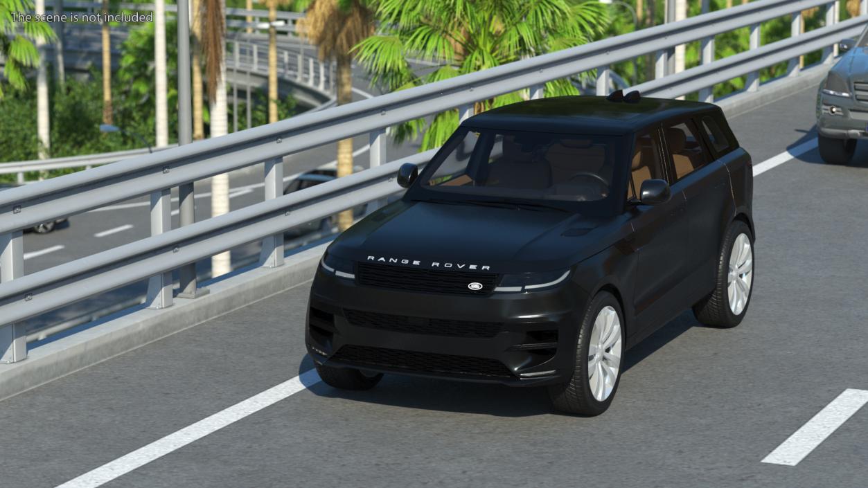 3D model Black Range Rover Sport 2023 Rigged