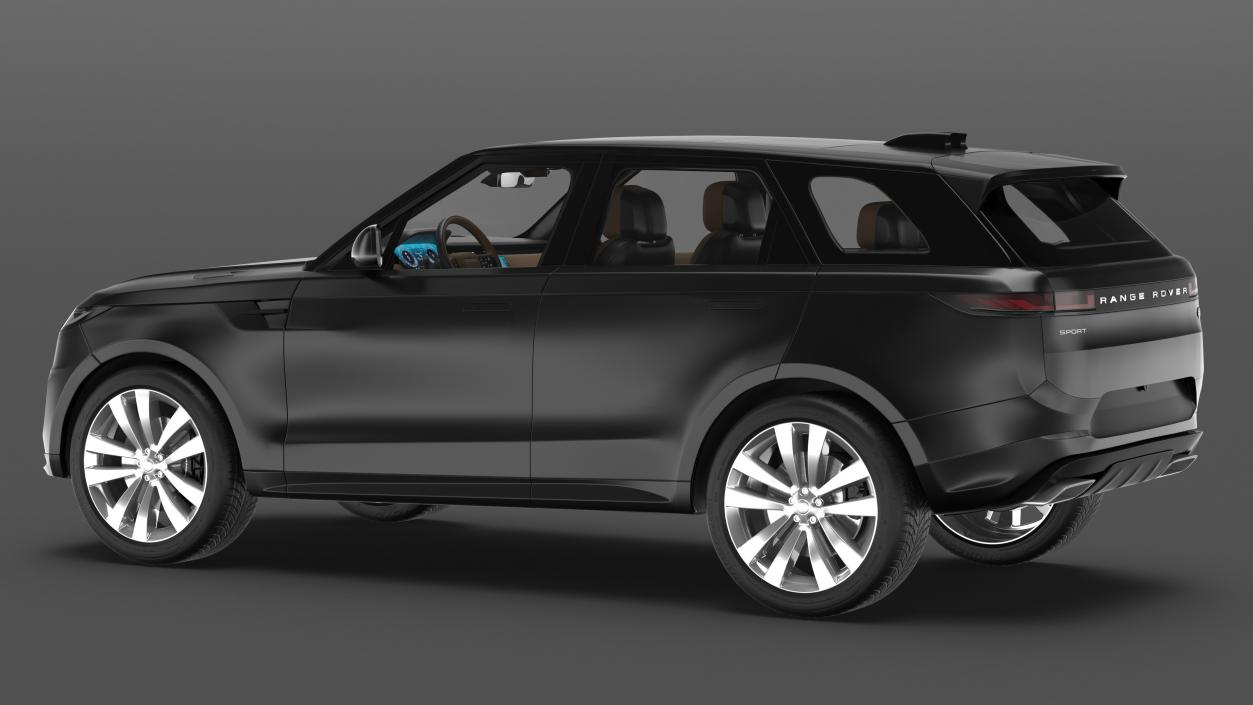 3D model Black Range Rover Sport 2023 Rigged