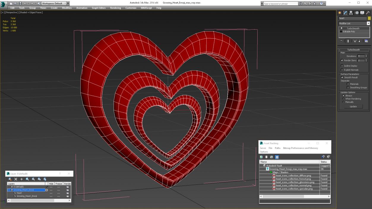 Growing Heart Emoji 3D model