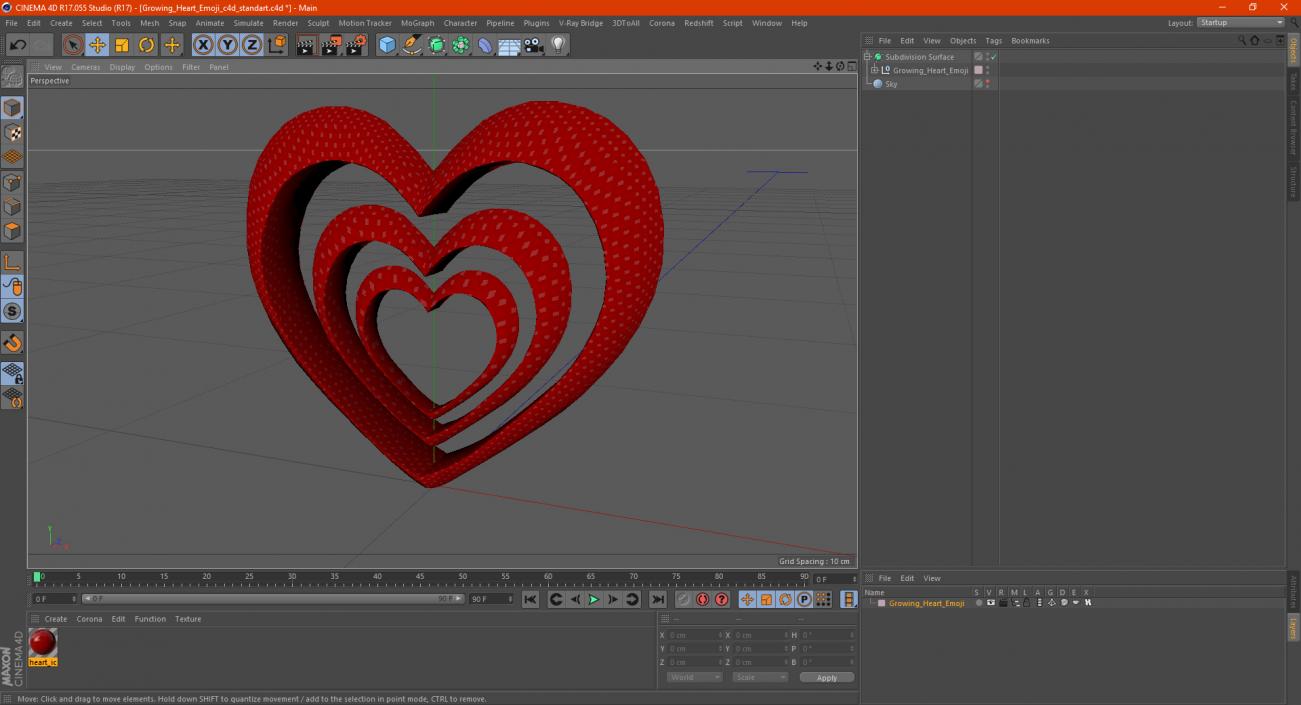 Growing Heart Emoji 3D model