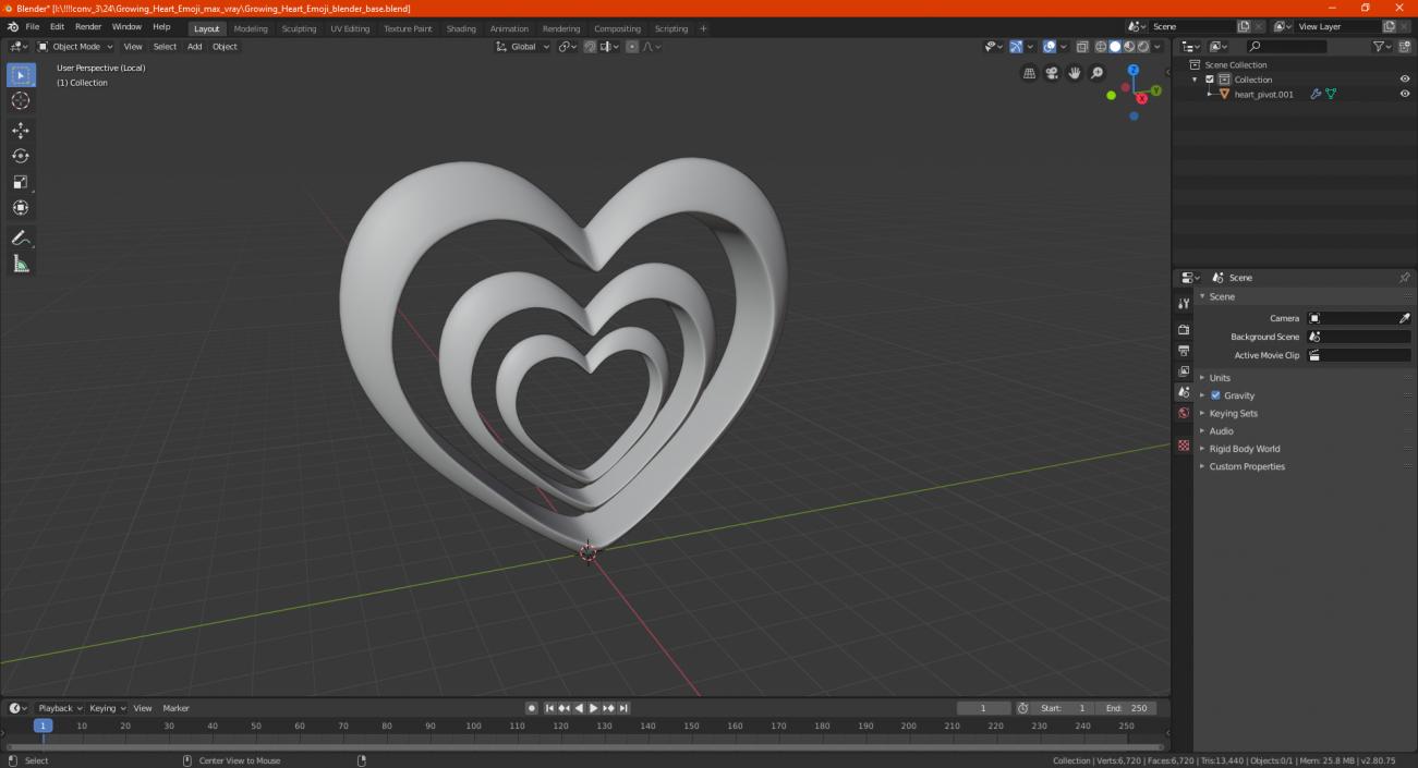 Growing Heart Emoji 3D model