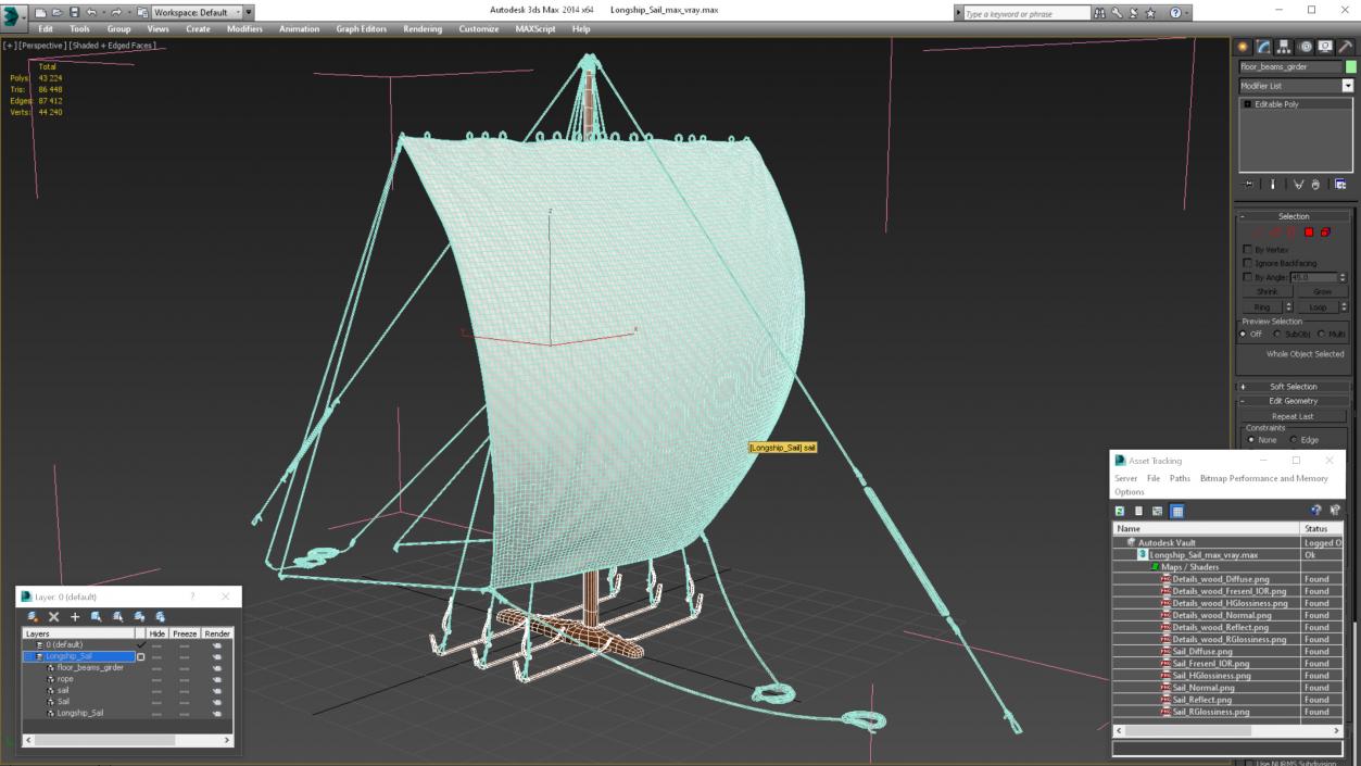 3D Longship Sail model