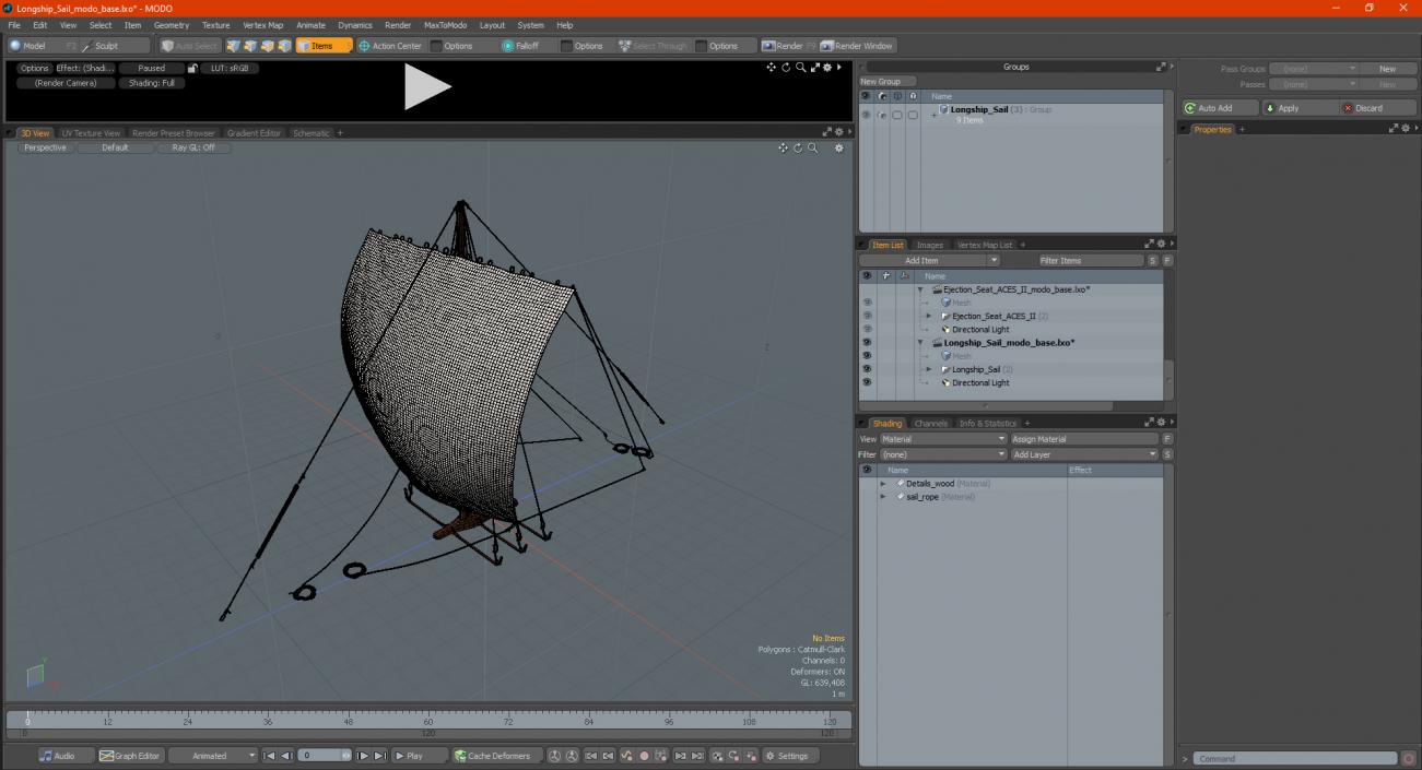 3D Longship Sail model