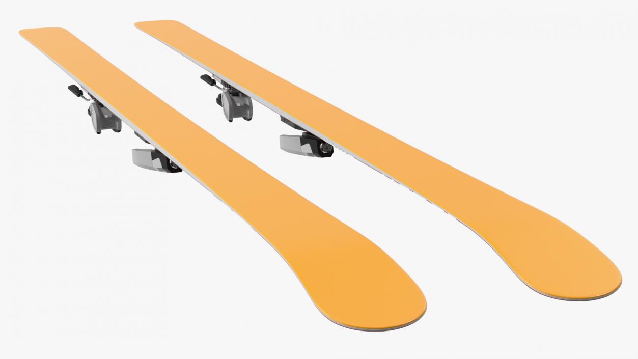 3D Snow Ski System with Ski Bindings model