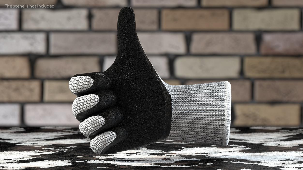 3D Safety Work Gloves Thumbs Up model