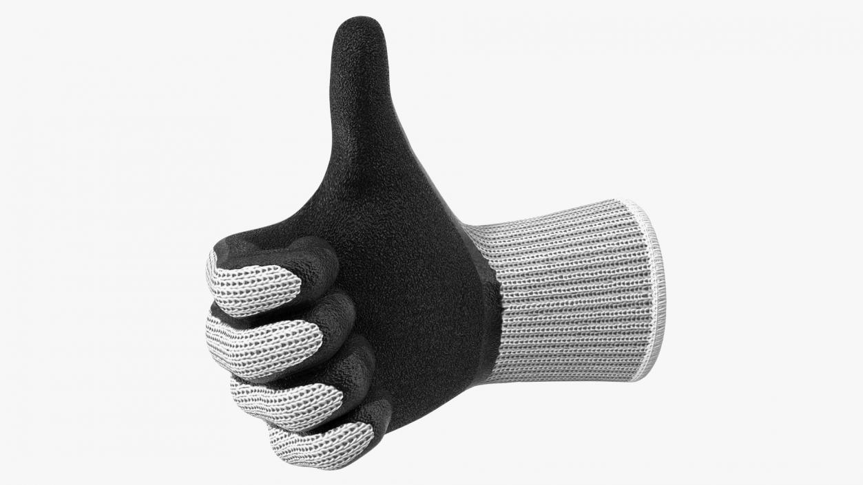 3D Safety Work Gloves Thumbs Up model