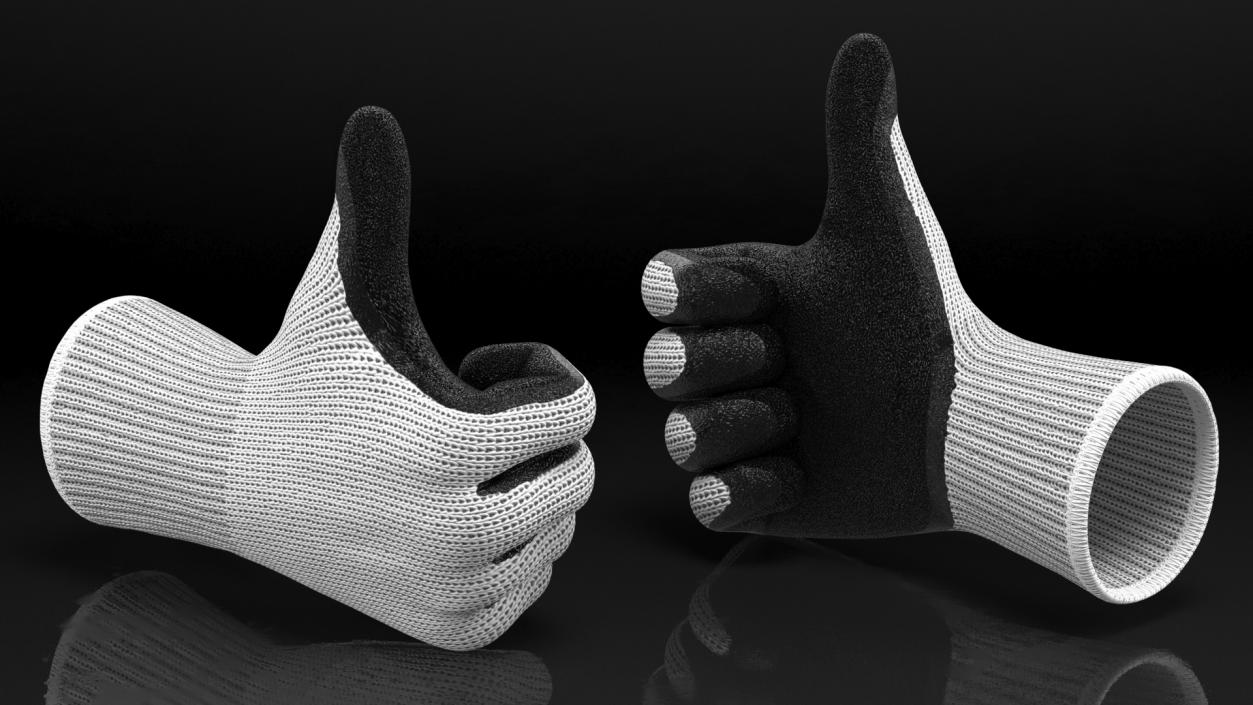 3D Safety Work Gloves Thumbs Up model