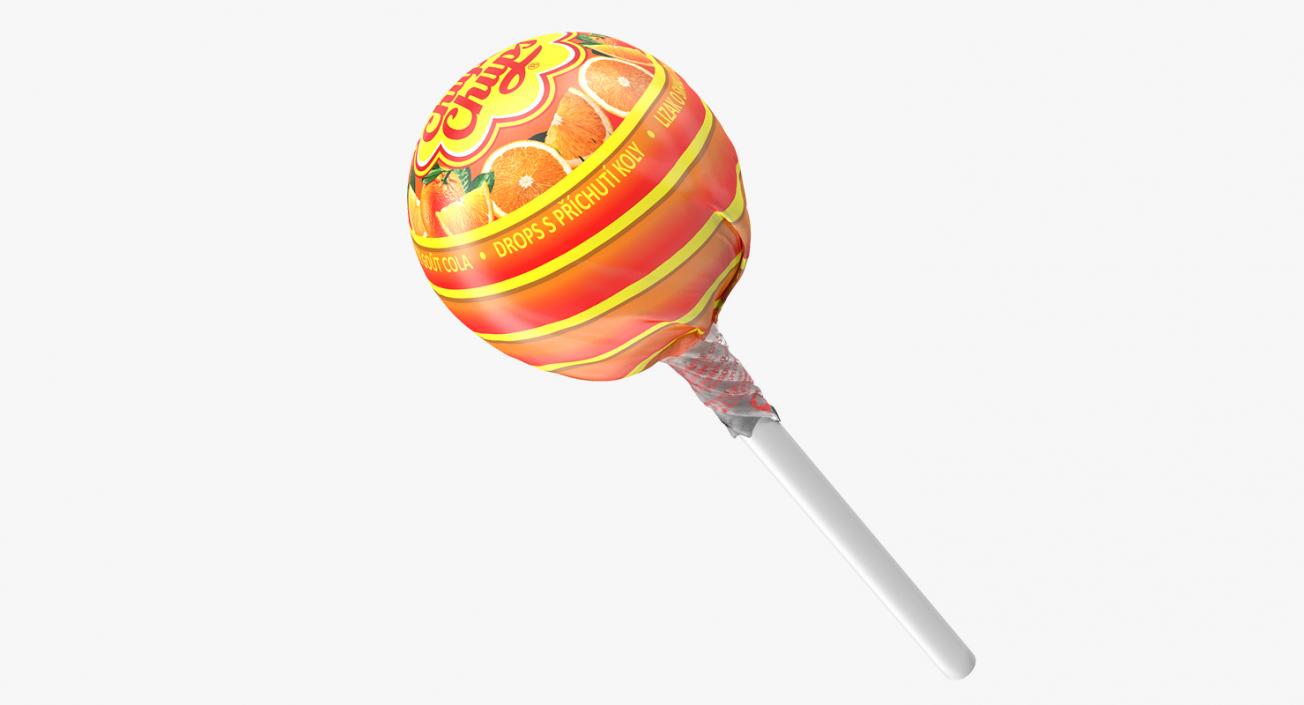 3D Orange Chupa Chups Wrapped