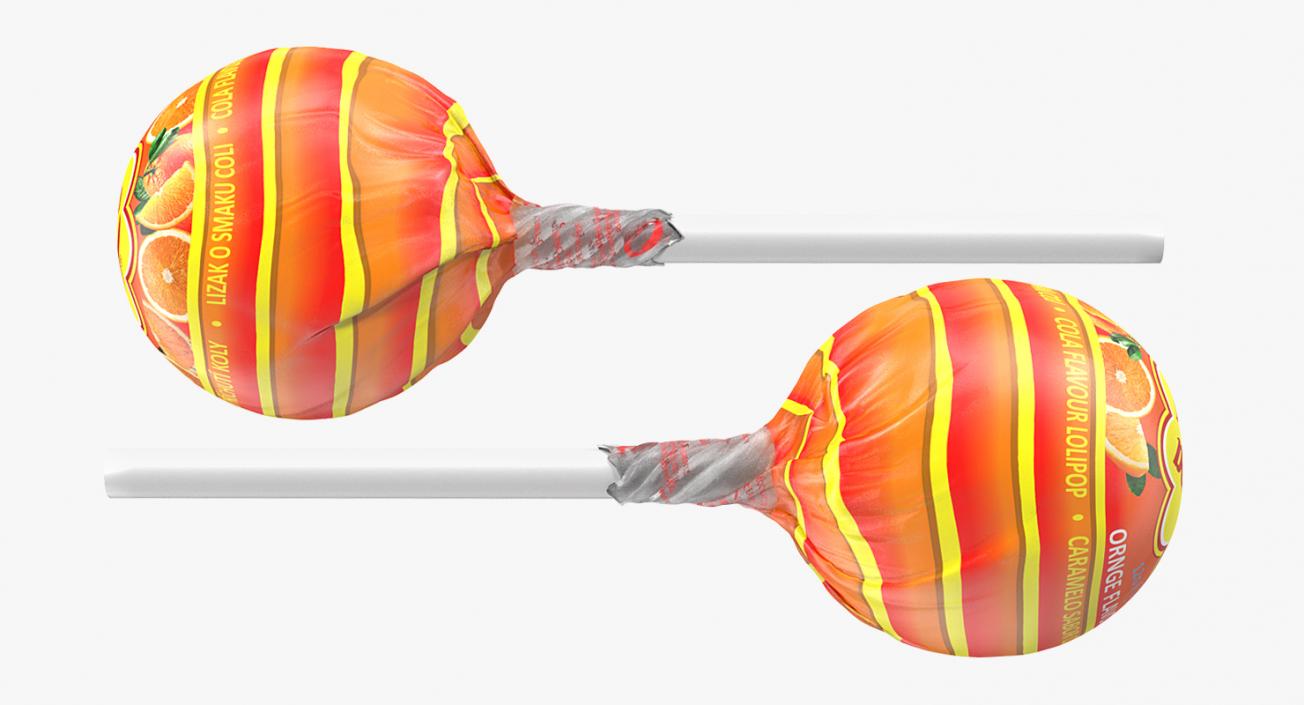 3D Orange Chupa Chups Wrapped