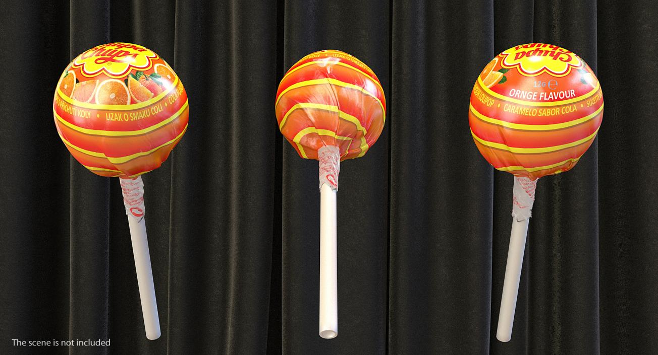 3D Orange Chupa Chups Wrapped