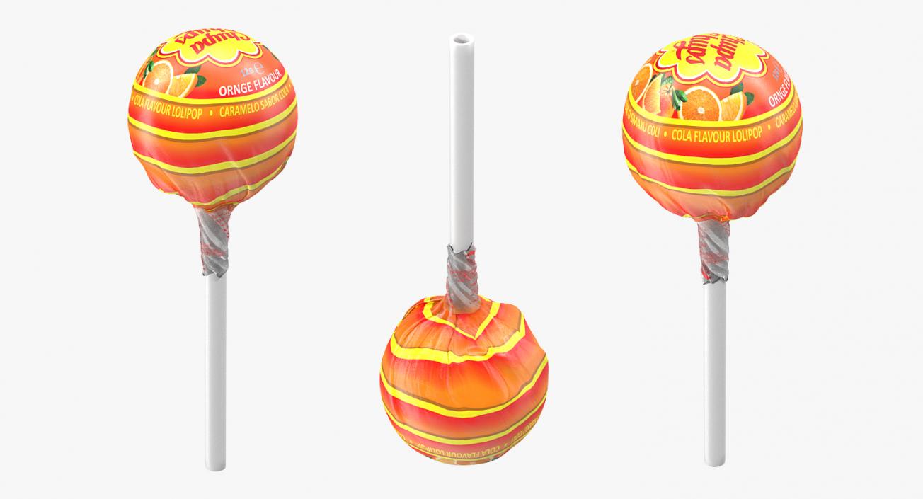 3D Orange Chupa Chups Wrapped