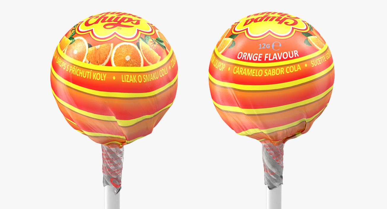 3D Orange Chupa Chups Wrapped