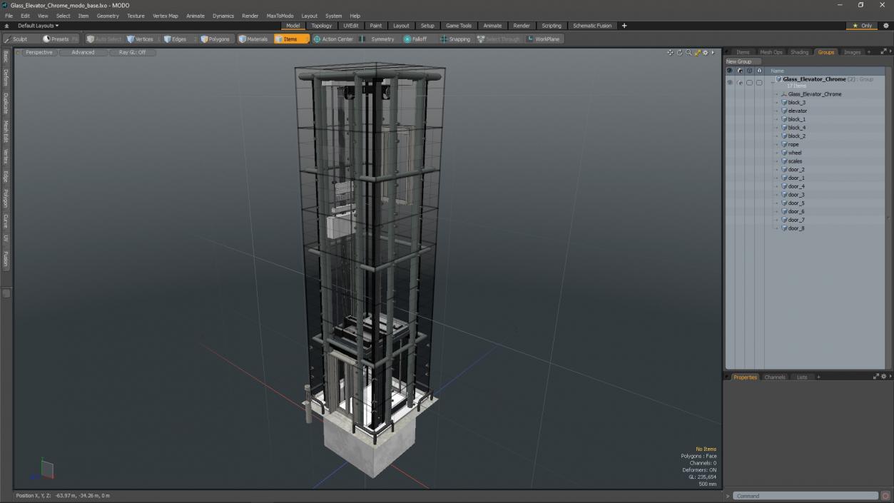 3D Glass Elevator Chrome