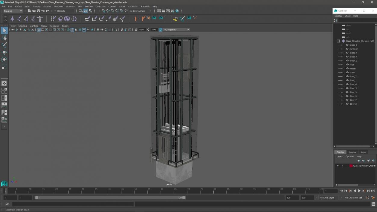 3D Glass Elevator Chrome