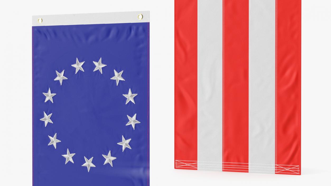 3D Pull Down Betsy Ross US Flag model