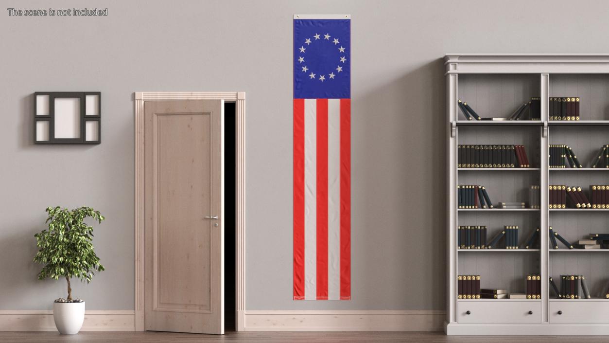 3D Pull Down Betsy Ross US Flag model