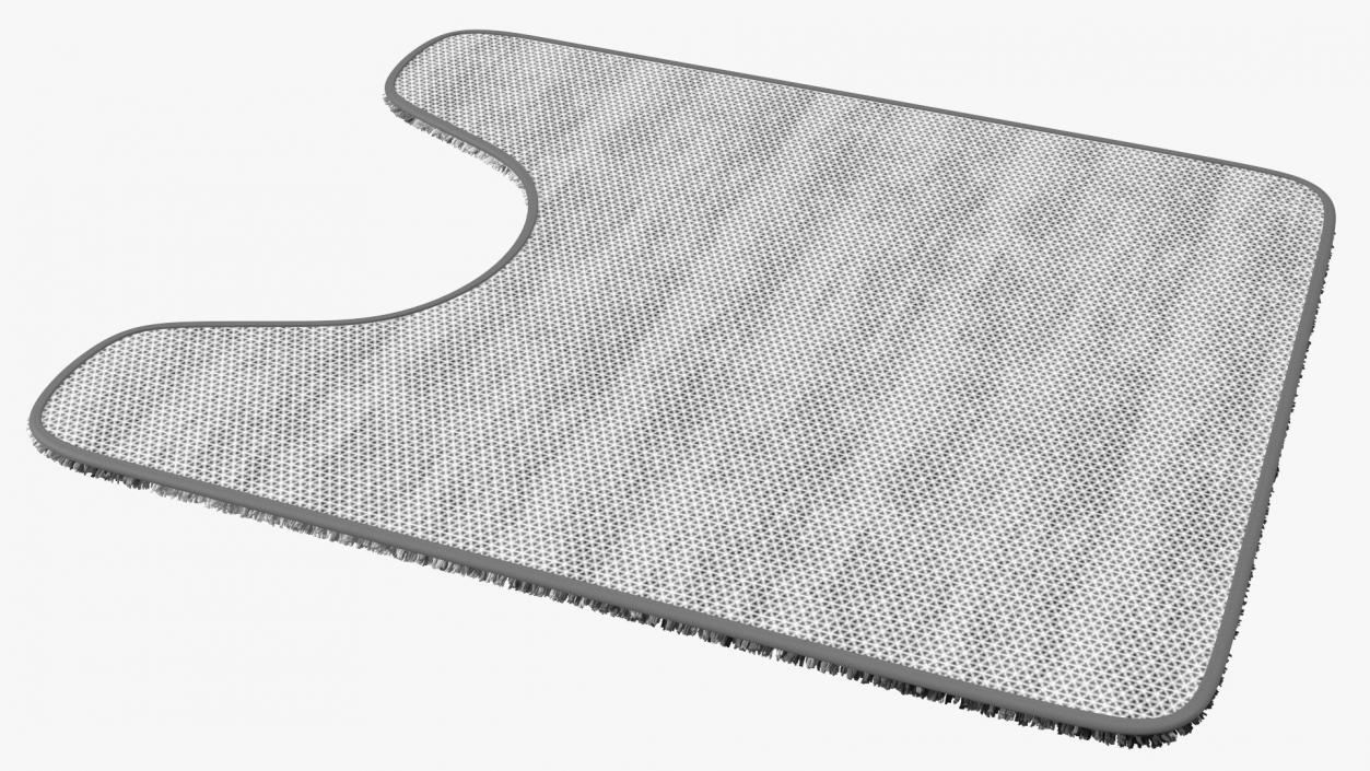 Grey Bathroom Contour Rug Fur 3D model