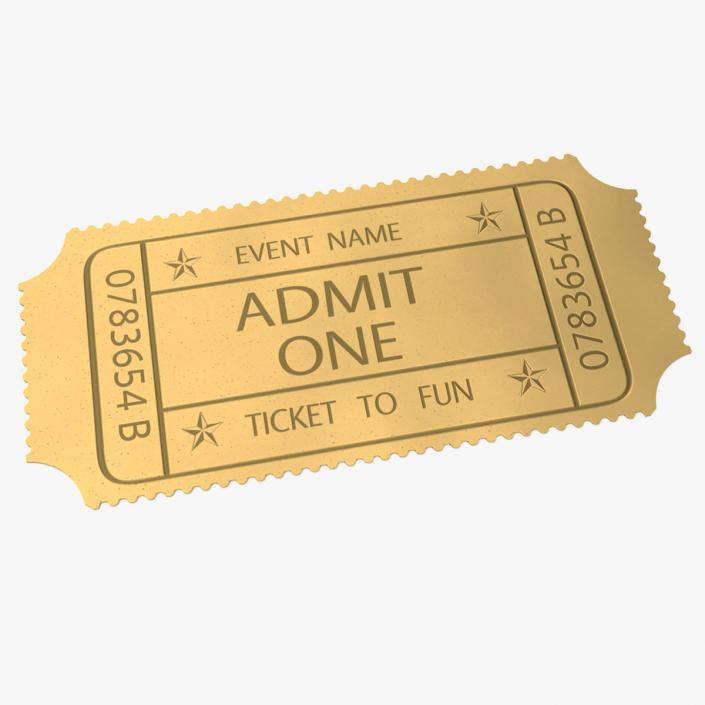 3D Event Admit One Golden Ticket 2