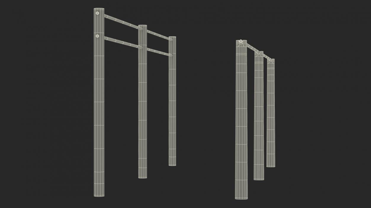 3D Outdoor Wooden Sports Crossbars 2 model