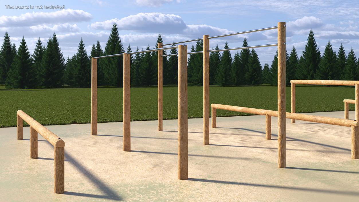 3D Outdoor Wooden Sports Crossbars 2 model