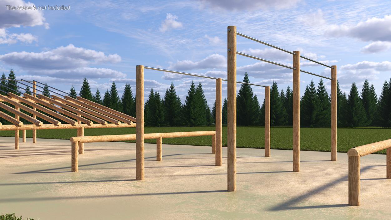 3D Outdoor Wooden Sports Crossbars 2 model