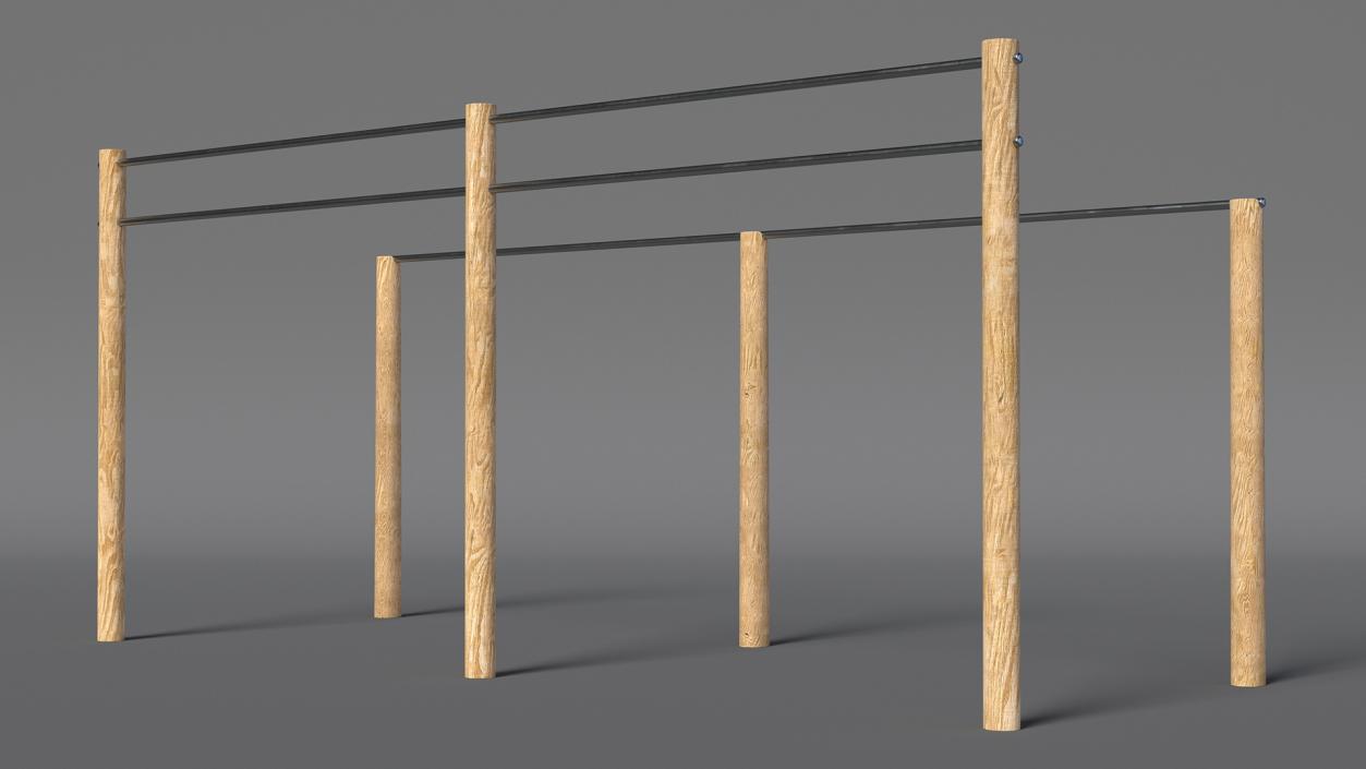 3D Outdoor Wooden Sports Crossbars 2 model