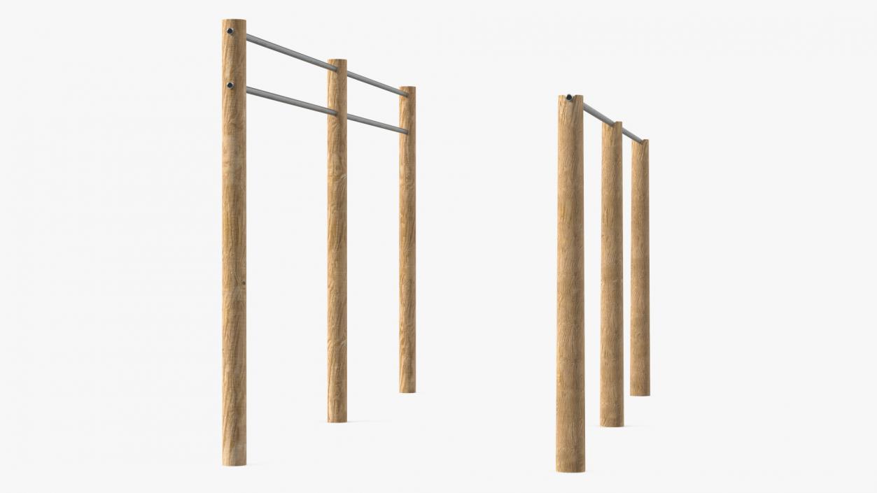 3D Outdoor Wooden Sports Crossbars 2 model