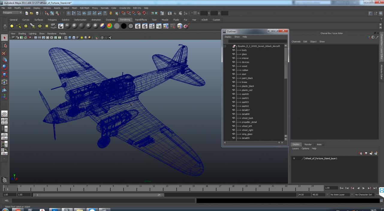 3D Ilyushin Il-2 WWII Soviet Attack Aircraft