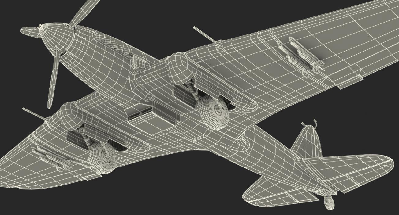 3D Ilyushin Il-2 WWII Soviet Attack Aircraft