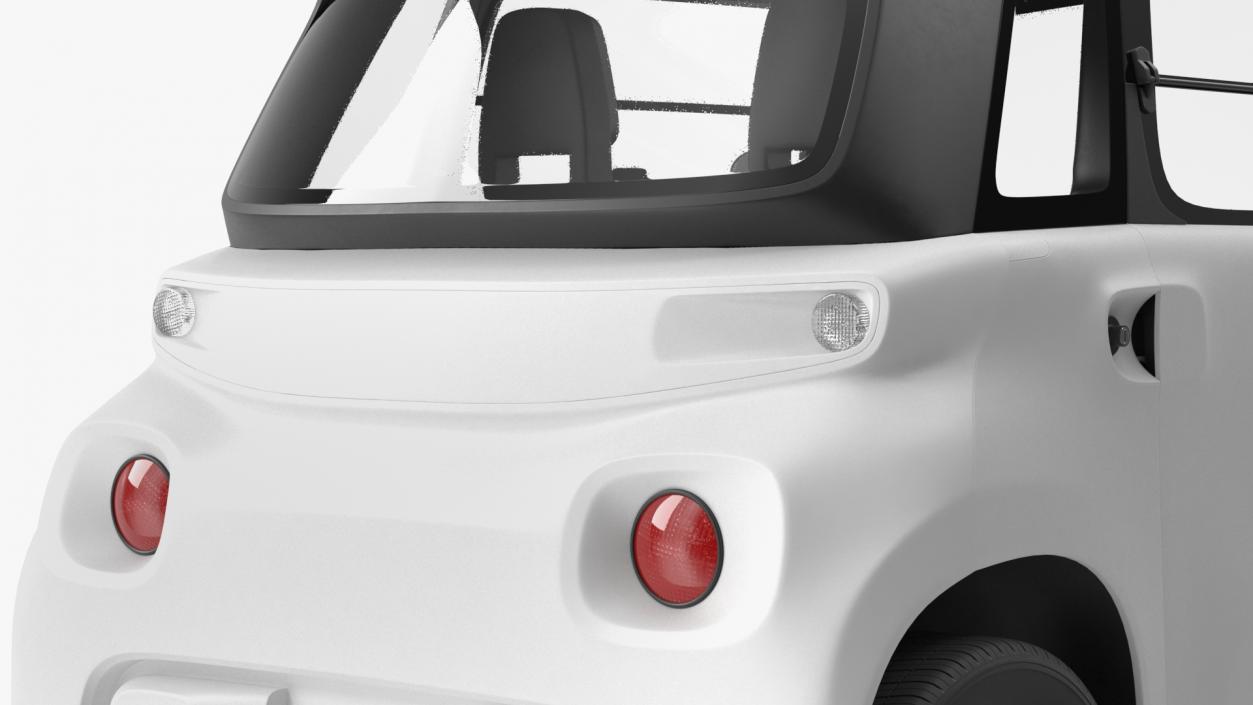 Little Electric Car Simple Interior Rigged 3D