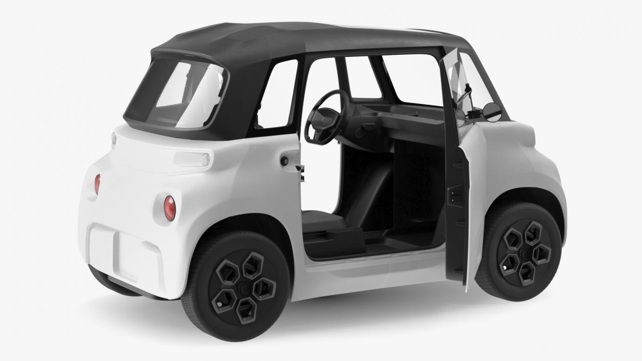 Little Electric Car Simple Interior Rigged 3D