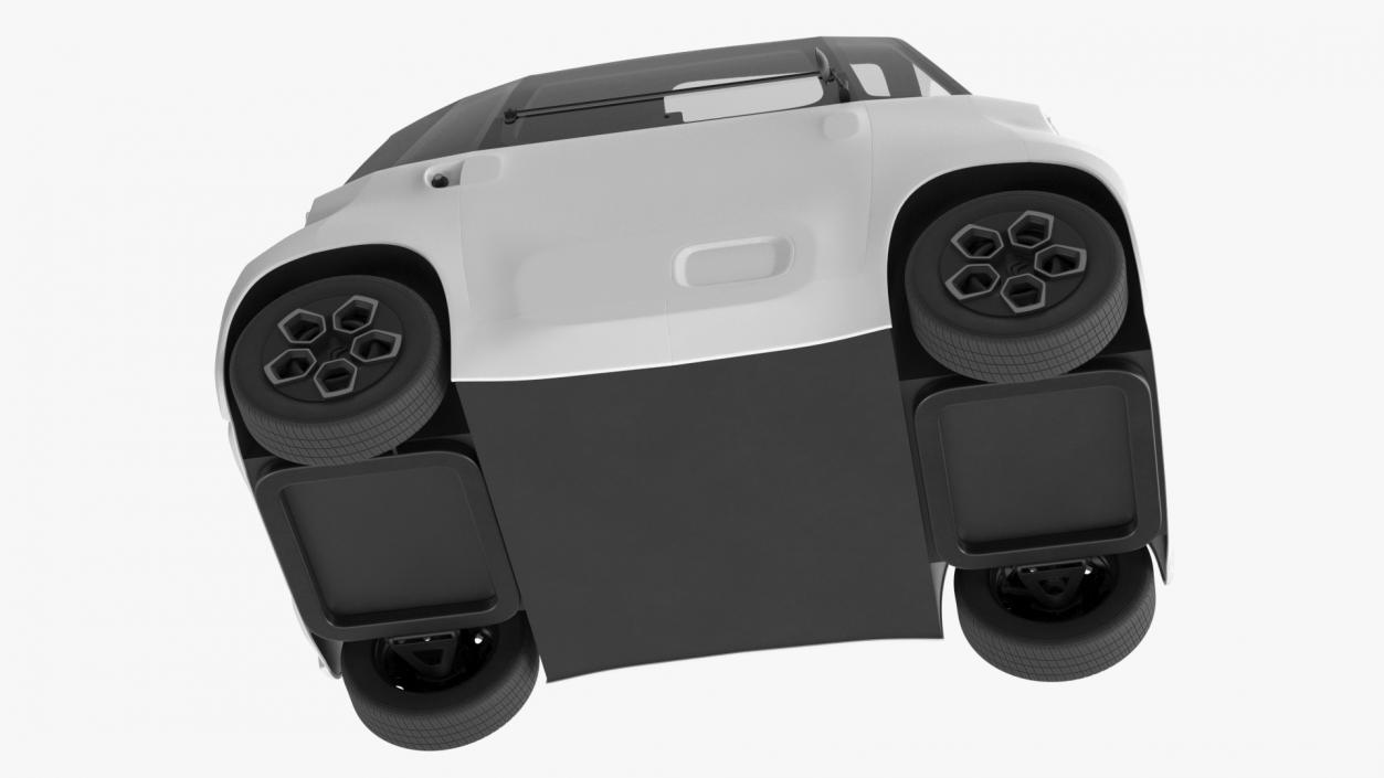 Little Electric Car Simple Interior Rigged 3D