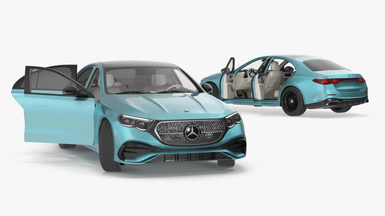 Next Gen Mercedes E-Class 2023 Blue Rigged 3D