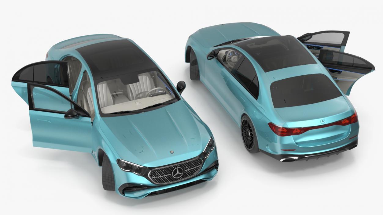 Next Gen Mercedes E-Class 2023 Blue Rigged 3D