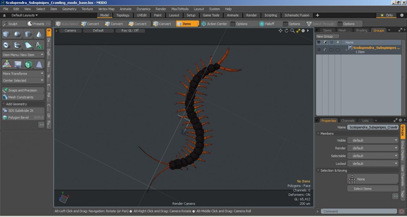 Scolopendra Subspinipes Crawling 3D