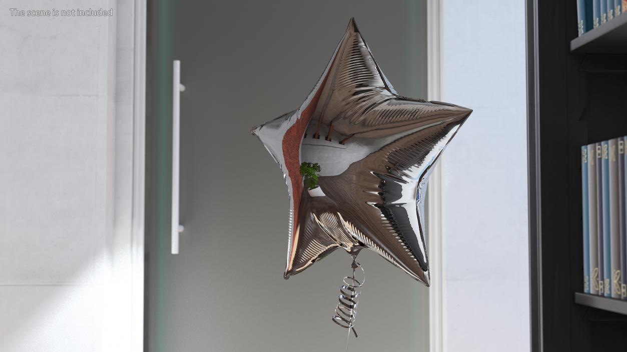 Silver Star Foil Balloon 3D model