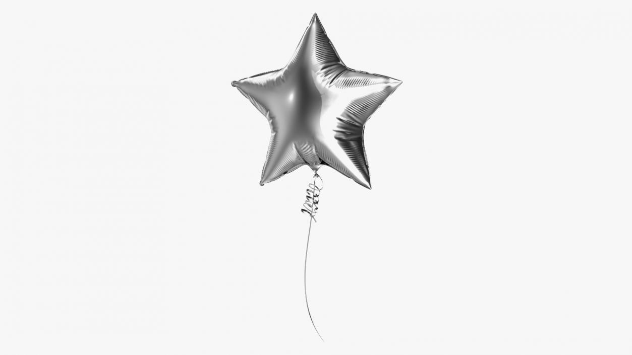 Silver Star Foil Balloon 3D model