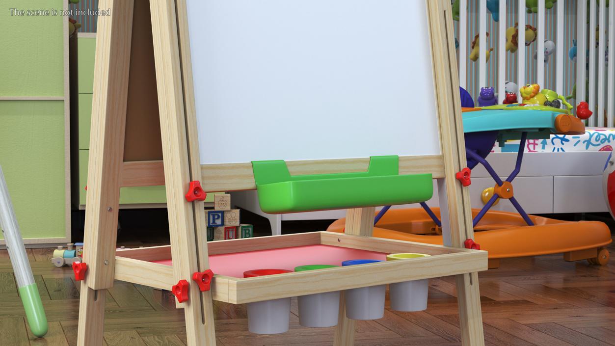 Kids Wooden Whiteboard 38 Inches 3D