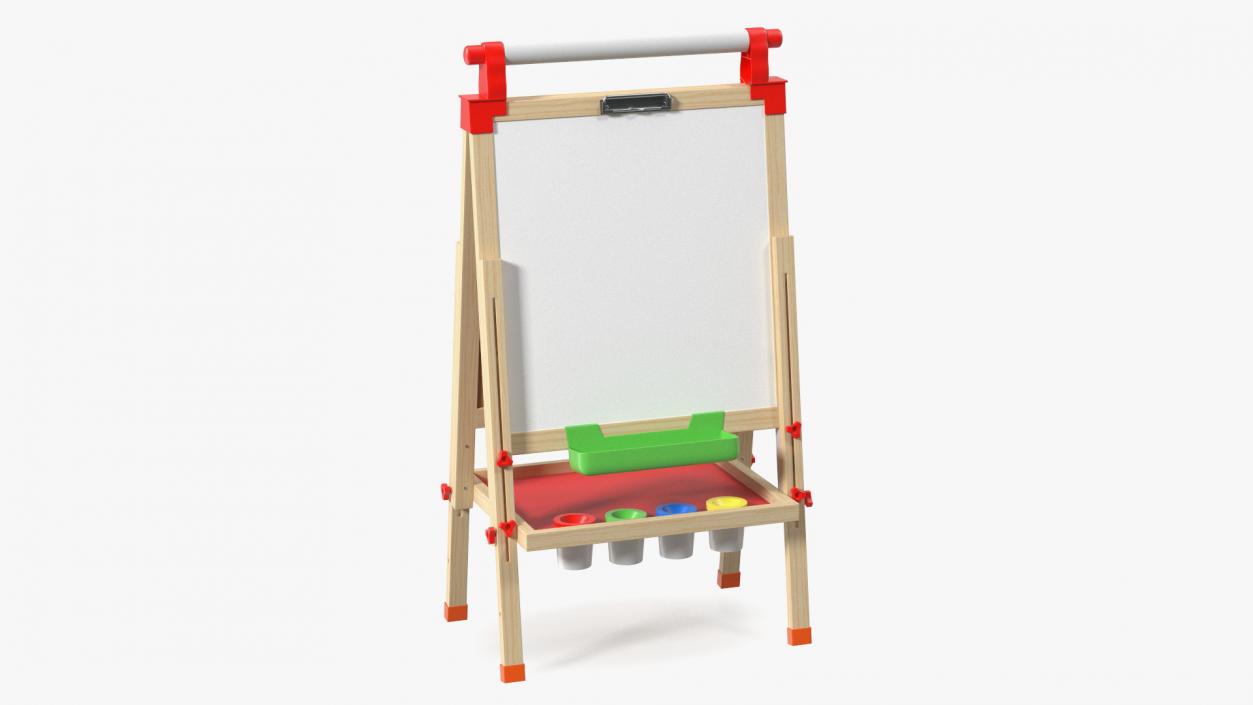 Kids Wooden Whiteboard 38 Inches 3D