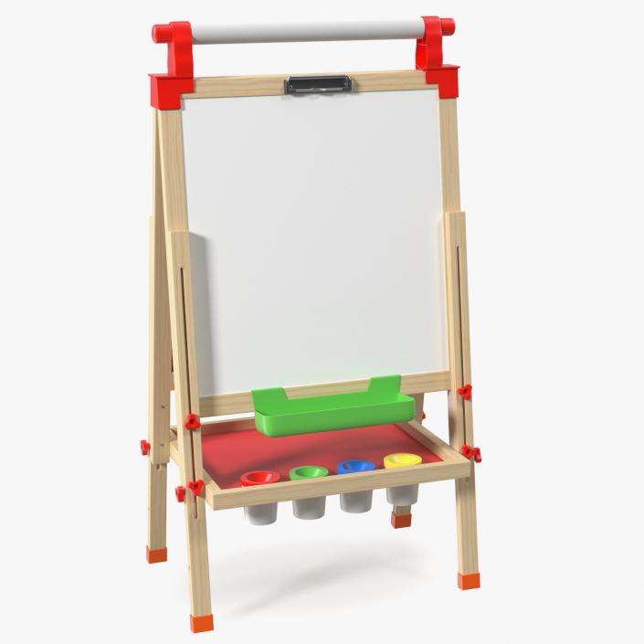 Kids Wooden Whiteboard 38 Inches 3D