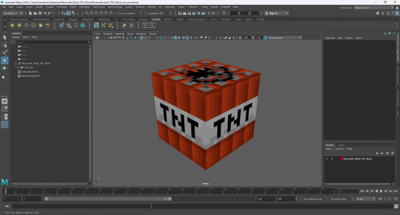 3D model Minecraft Multi TNT Block