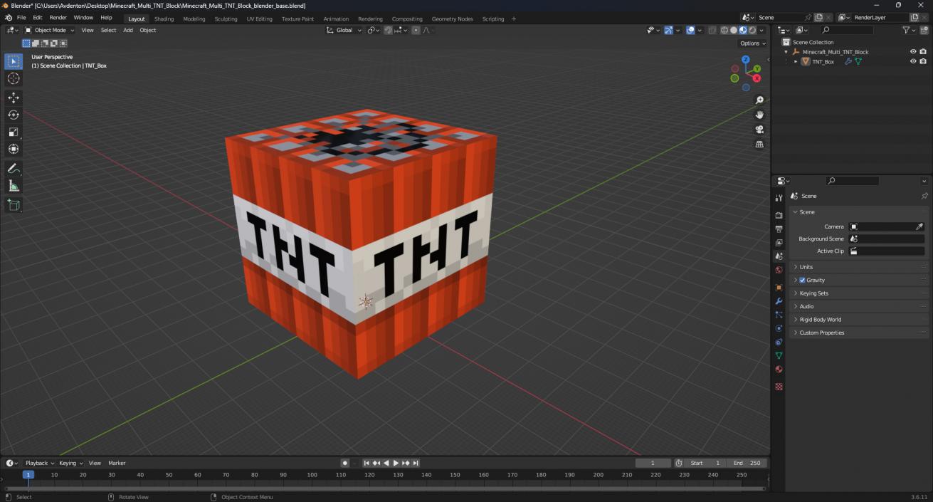 3D model Minecraft Multi TNT Block