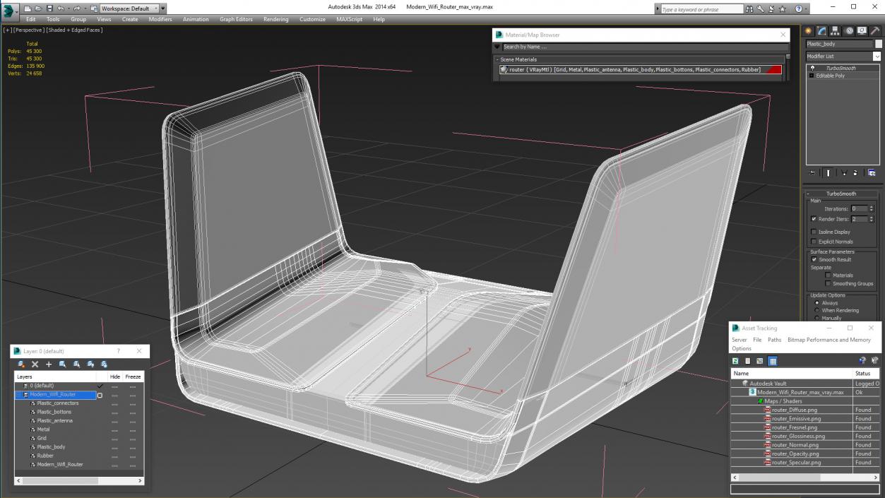 3D Modern Wifi Router model