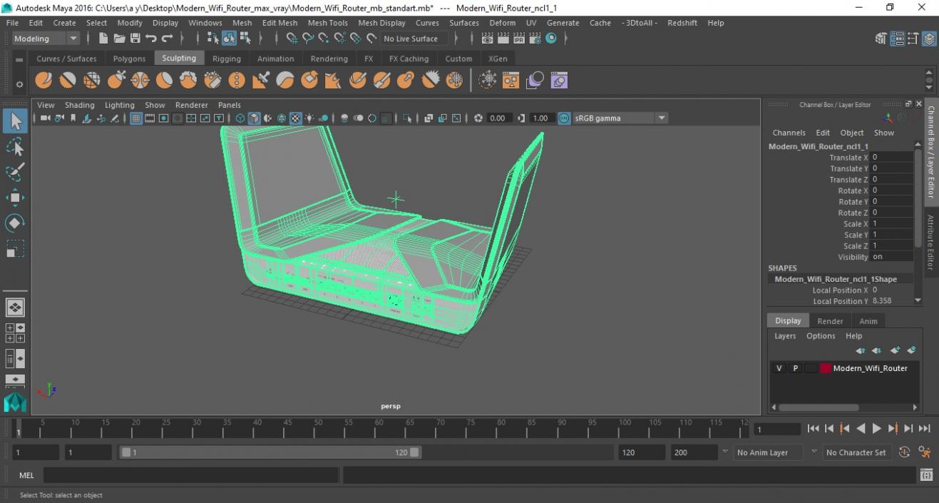 3D Modern Wifi Router model