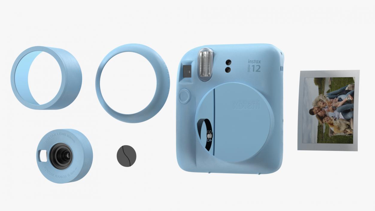 Fujifilm INSTAX Mini 12 Camera Pastel Blue 3D