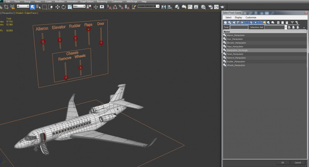 3D Business Jet Dassault Falcon 7X Generic Rigged