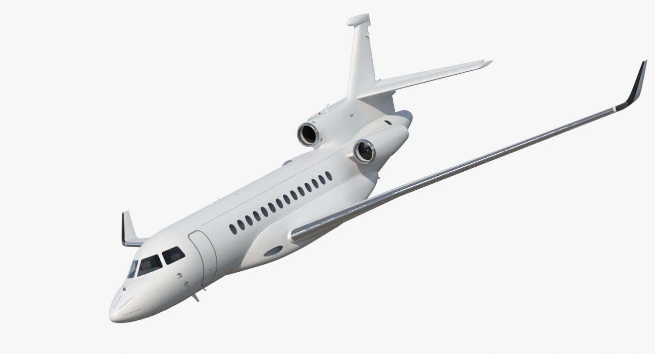 3D Business Jet Dassault Falcon 7X Generic Rigged