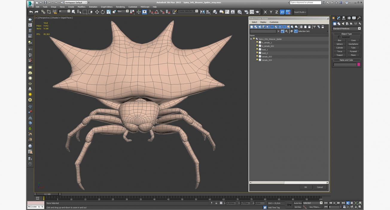 3D Spiny Orb Weaver Spider model